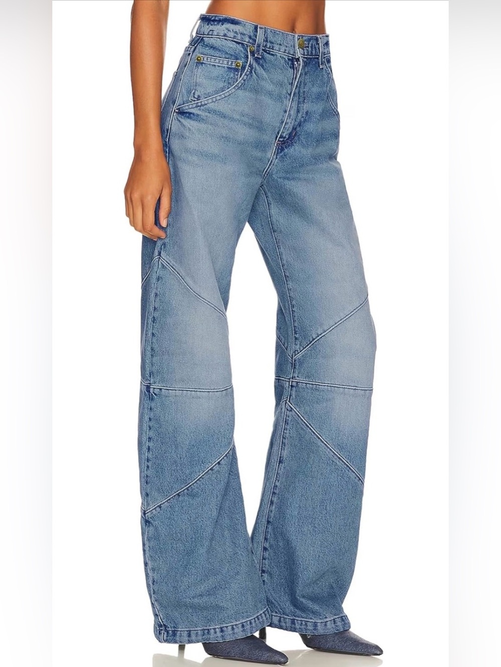 Womens High Waisted Barrel Jeans Casual Loose Boyfriend Wide Leg Size 6 NEW - Picture 5 of 10